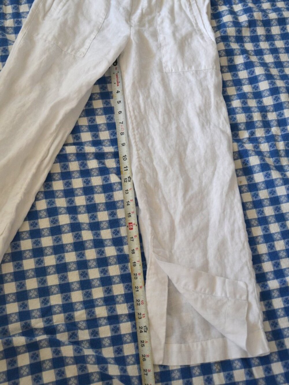 Athleta XSP PETITE Retreat Linen High Rise Wide Leg Pant Lily White 100% LINEN - Picture 4 of 6